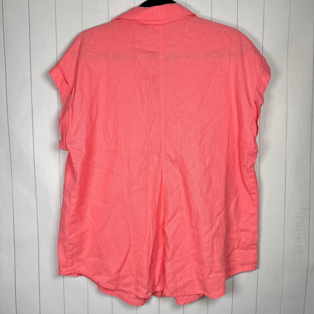 Isabel Maternity Ingrid + Isabel Linen/Rayon Pink Button Blouse‎ Top Lagenlook L - Picture 4 of 8